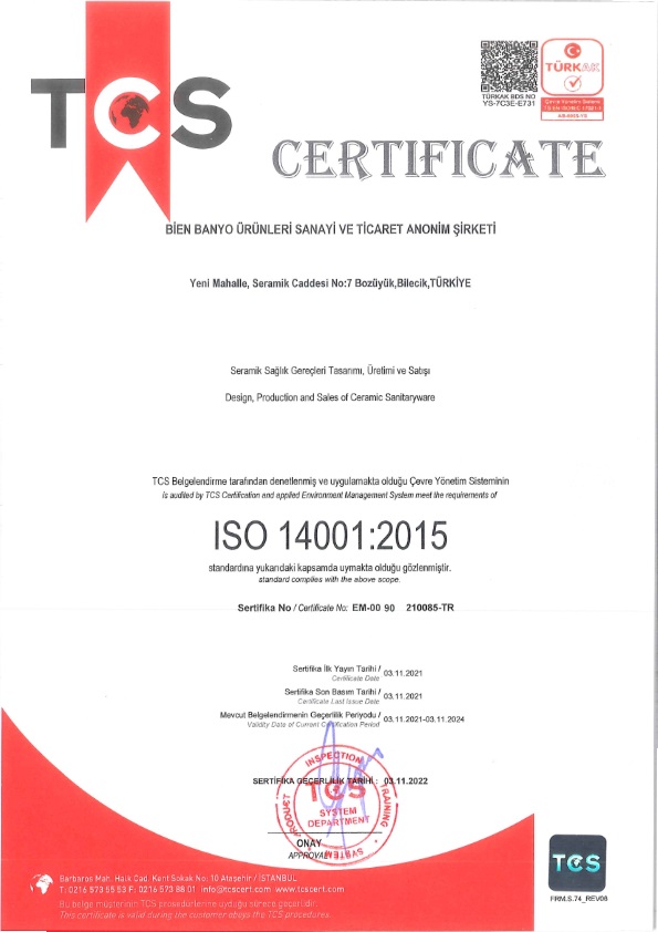 SSG ISO 14001:2015 ÇEVRE YÖNETİM SİSTEMİ (TR)