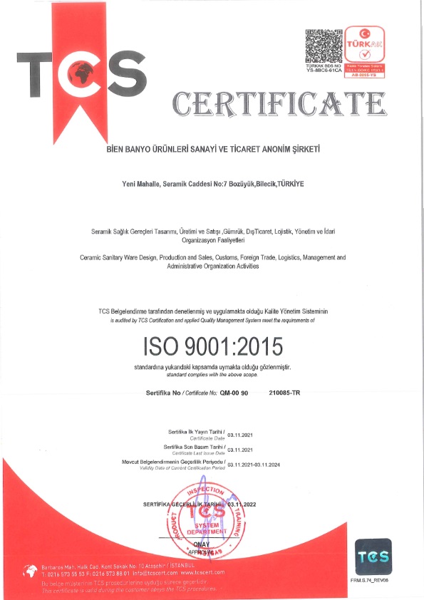 SSG ISO 9001:2015 KALİTE YÖNETİM SİSTEMİ (TR)